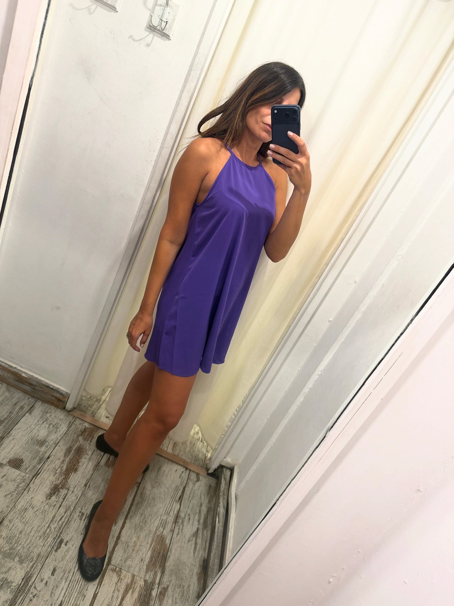 ABITO CORTO VIOLA SCOLLO AMERICANA