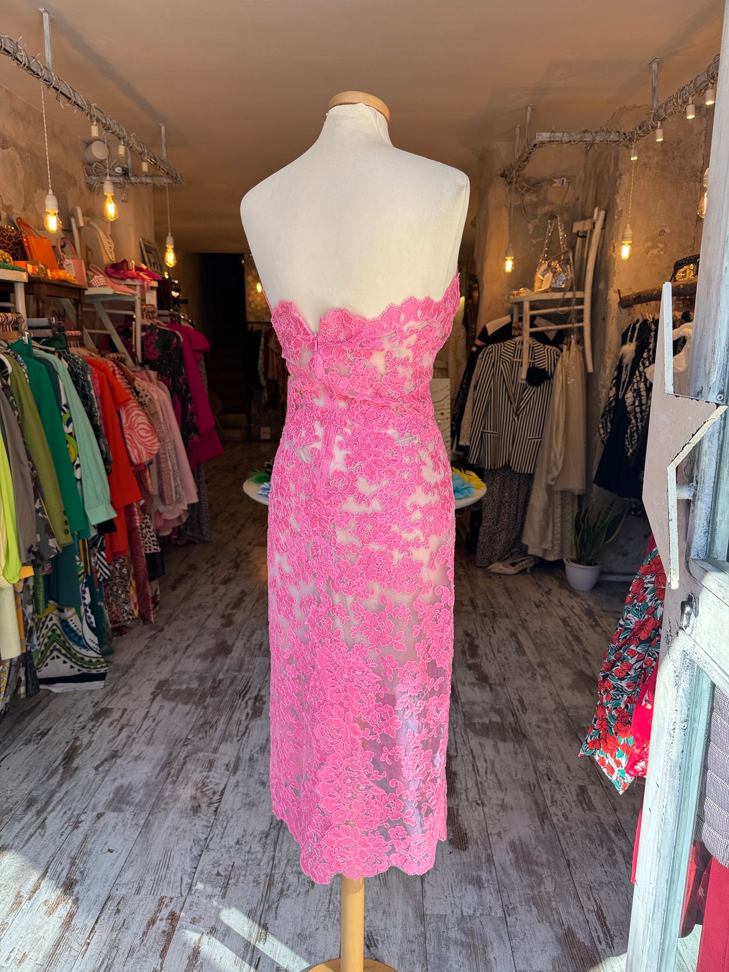 ABITO BUSTIER ERMANNO SCERVINO PIZZO SALMONE