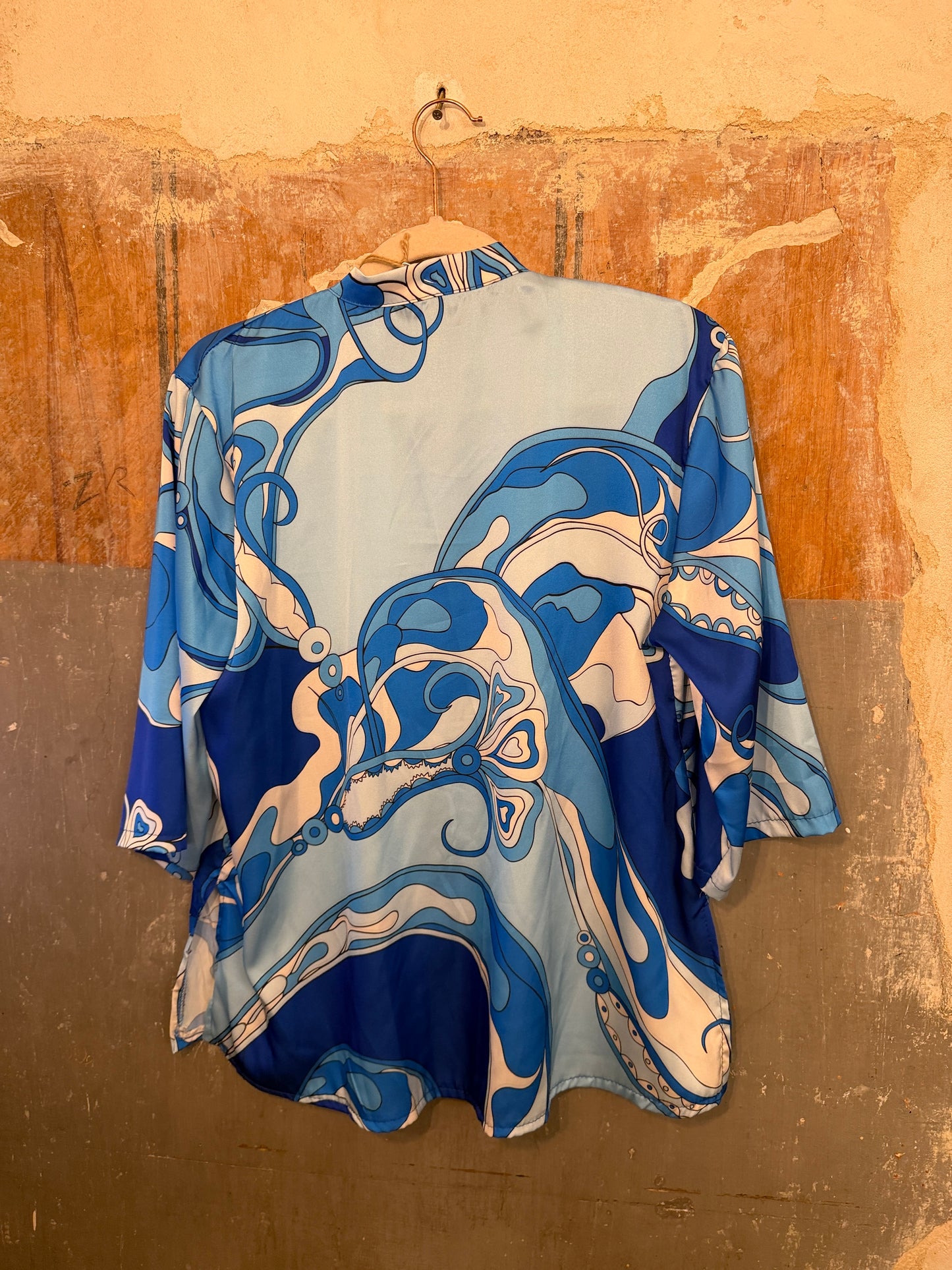 CAMICIA SATIN FANTASIA AZZURRO ‘pucci’