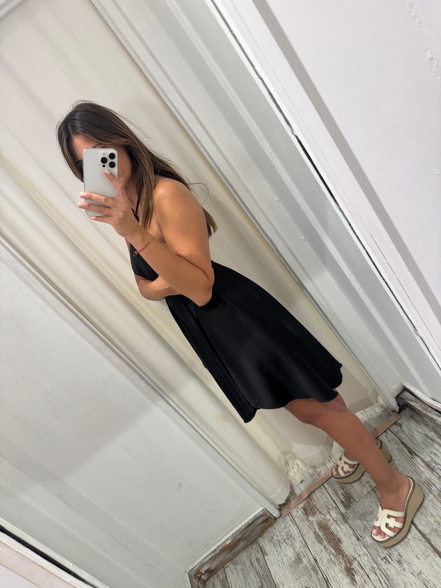 ABITO HALTER ASIMMETRICO NERO