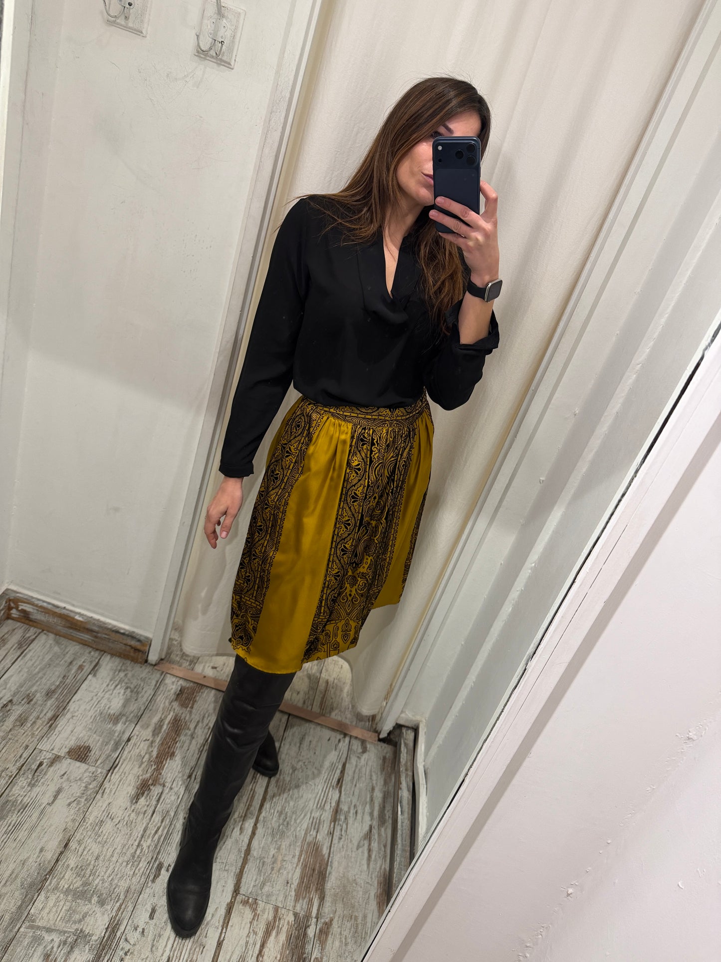 NEW COLLECTION - GONNA ETRO OCRA E NERO IN SETA