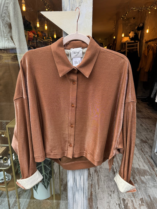 NEW COLLECTION - CAMICIA CROP ALYSI LUREX MATTONE