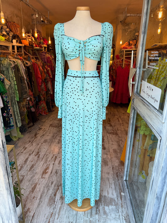 COORDINATO TOP E GONNA TIFFANY E CUORI
