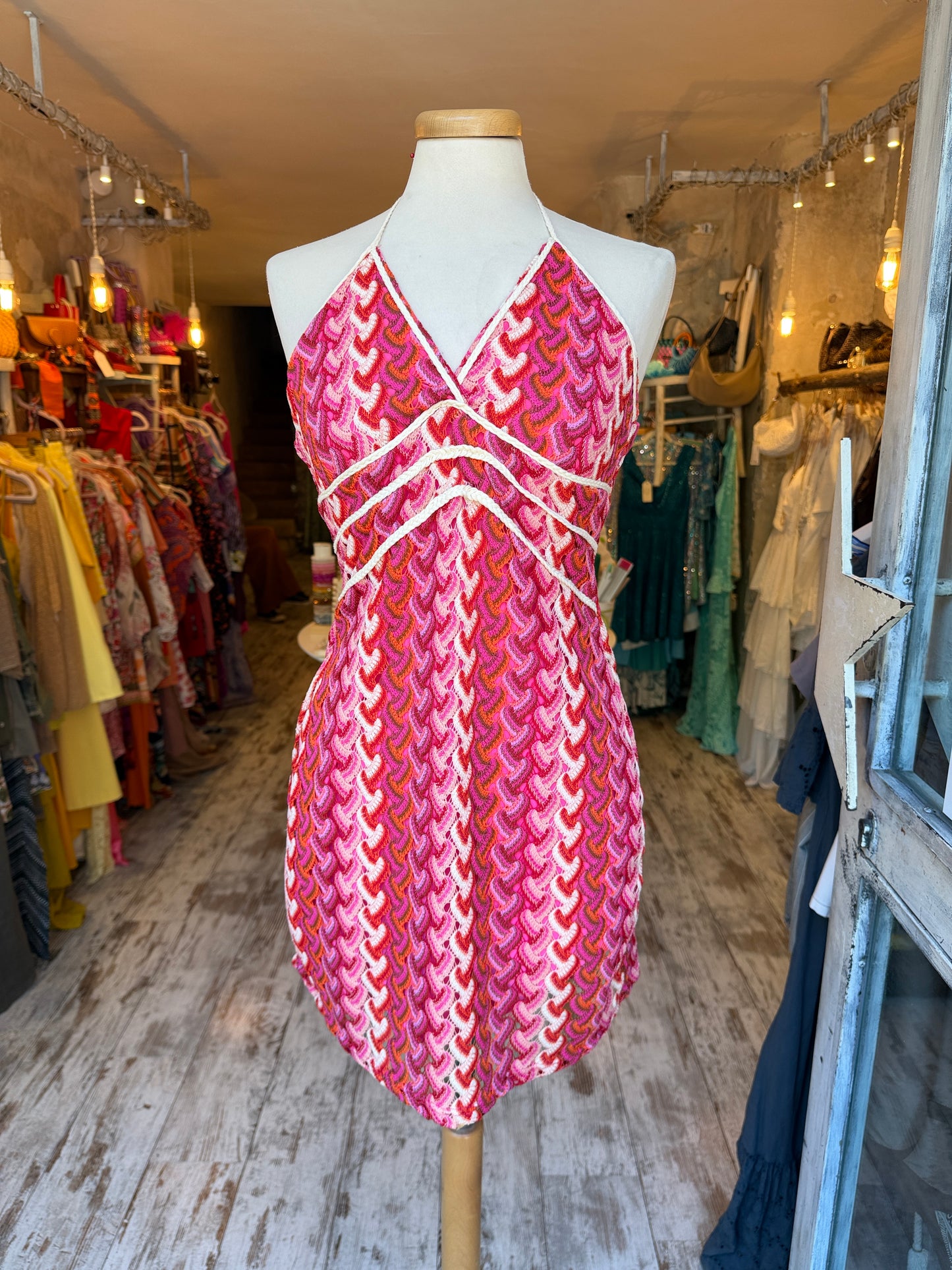 ABITO CORTO STAMPA MISSONI FUCSIA