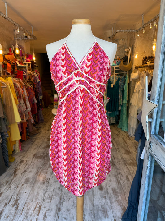 ABITO CORTO STAMPA MISSONI FUCSIA