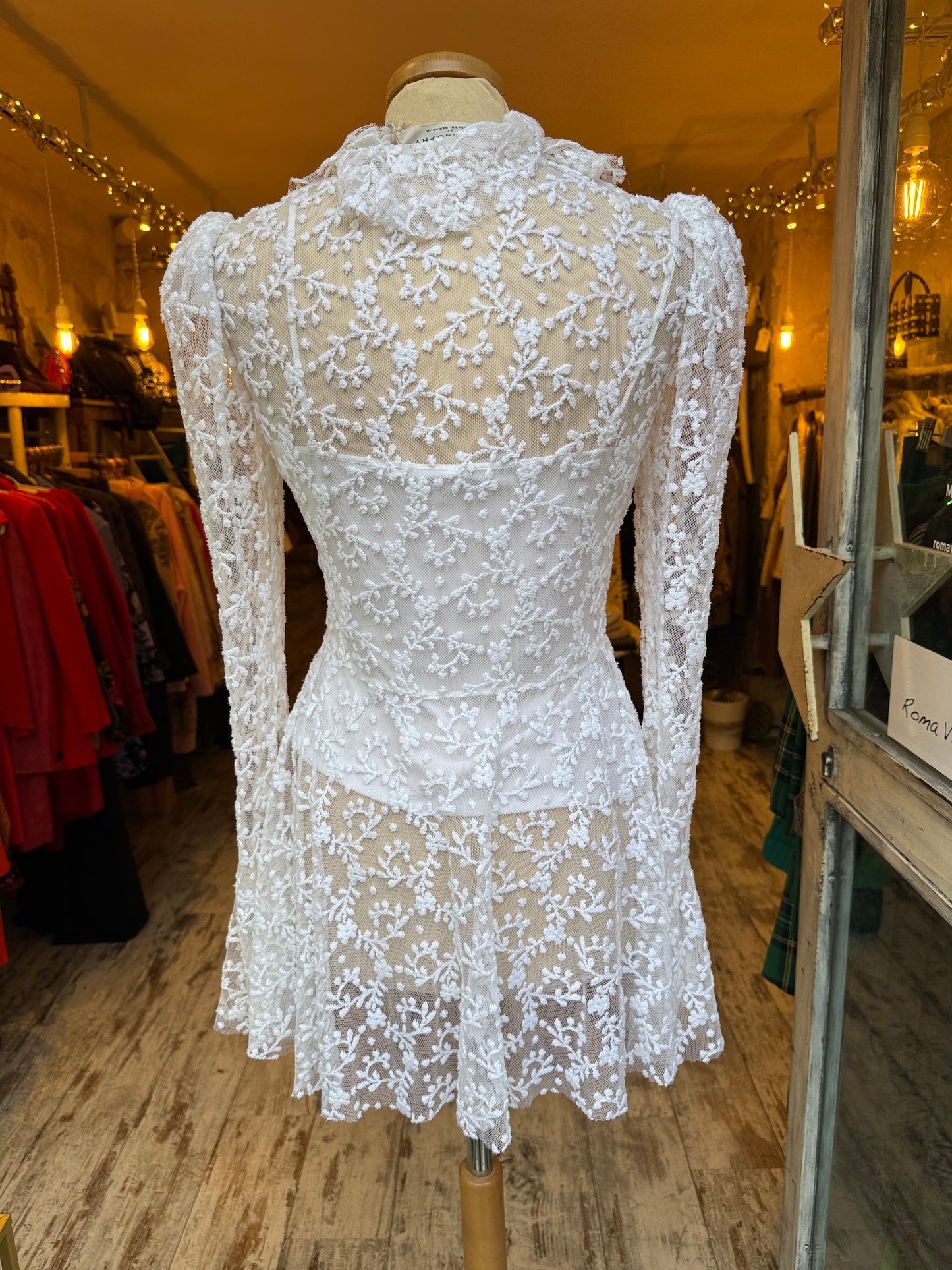 TWIN SET PHILOSOPHY IN TULLE RICAMATO BIANCO