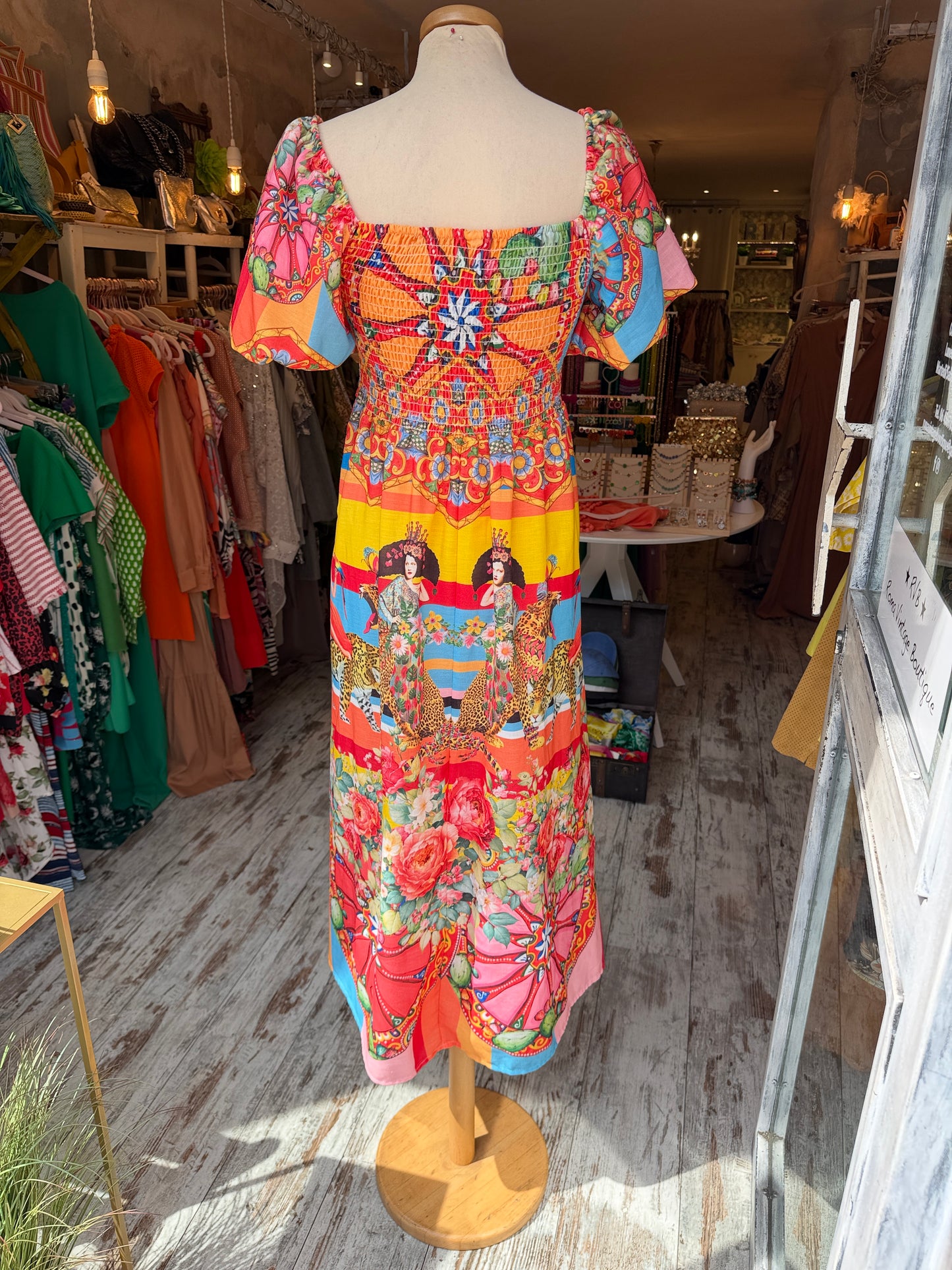 NEW COLLECTION - ABITO LONGUETTE FANTASIA MULTICOLORE ARANCIO