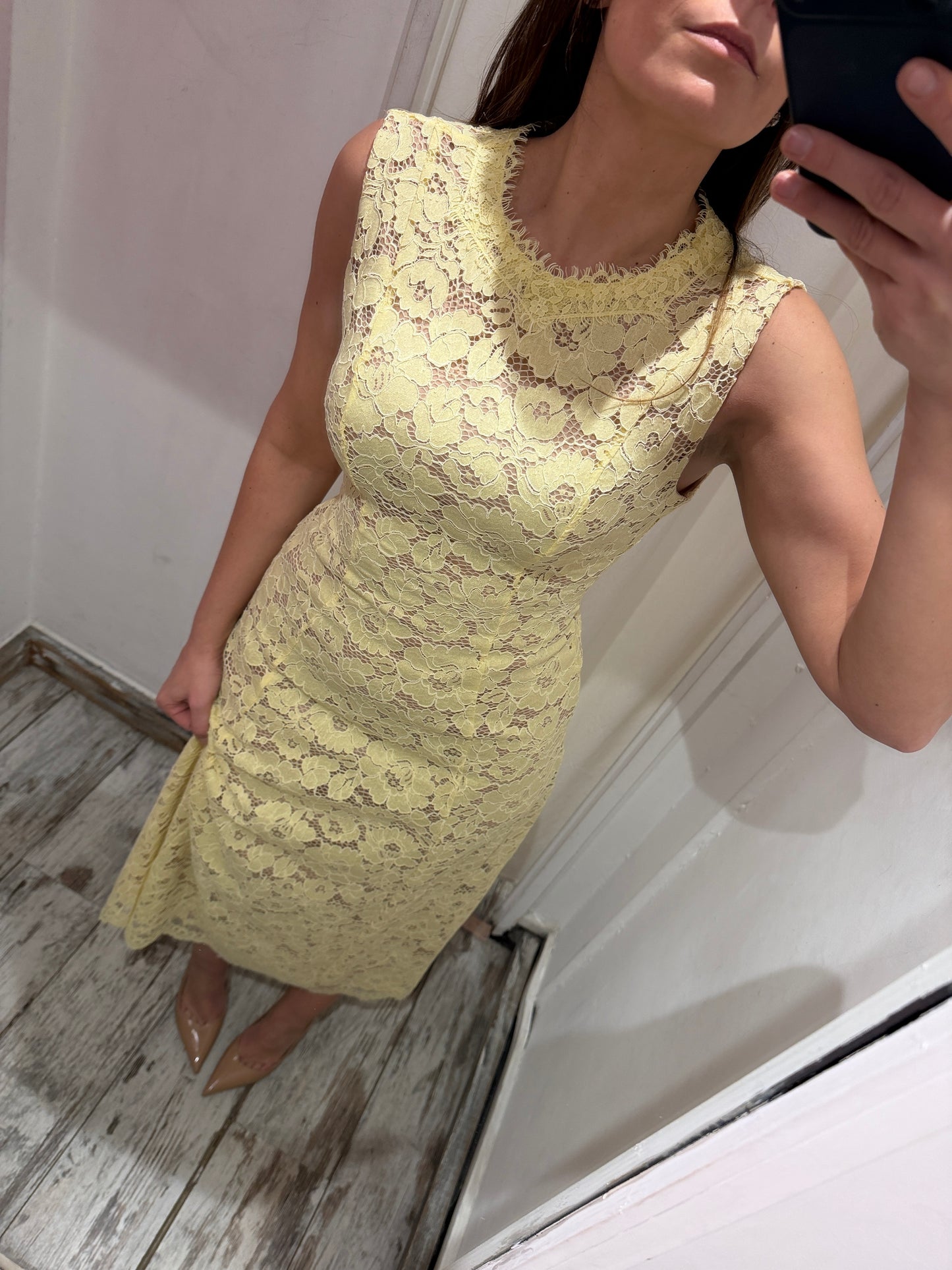 NEW COLLECTION - ABITO LONGUETTE PIZZO GIALLO