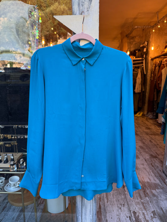 CAMICIA CHIFFON TURCHESE