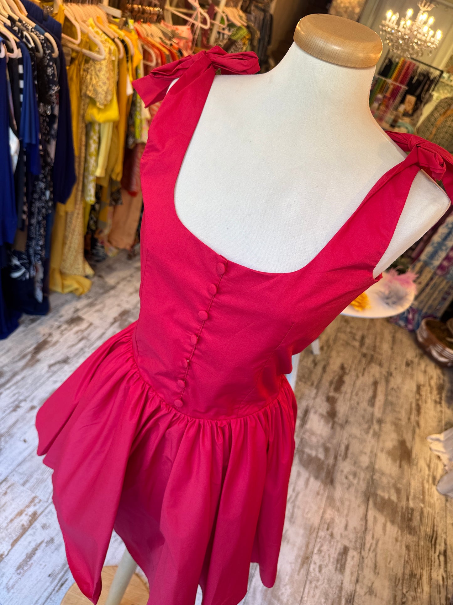 NEW COLLECTION - ABITO A RUOTA COTONE ROSSO