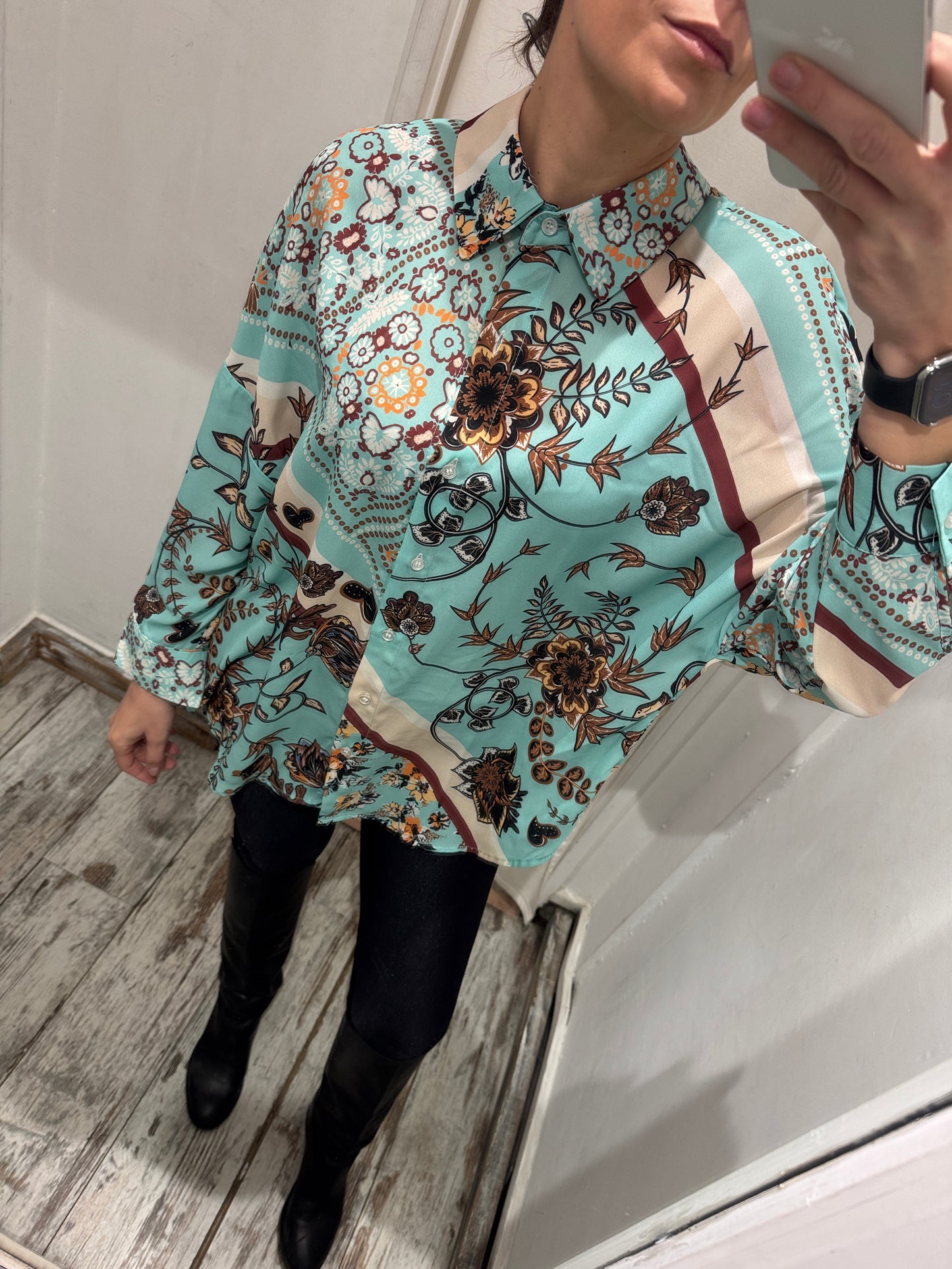 NEW COLLECTION - CAMICIA KING KONG OVER TIFFANY FANTASIA MARRONE