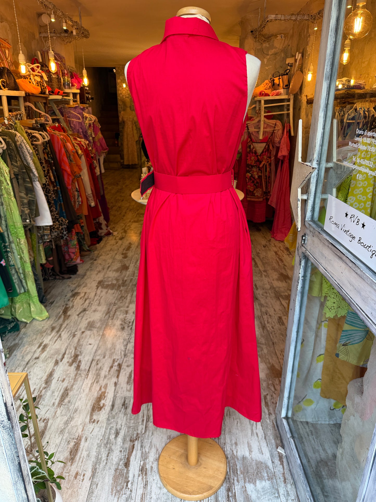 ABITO CHEMISIER COTONE ROSSO
