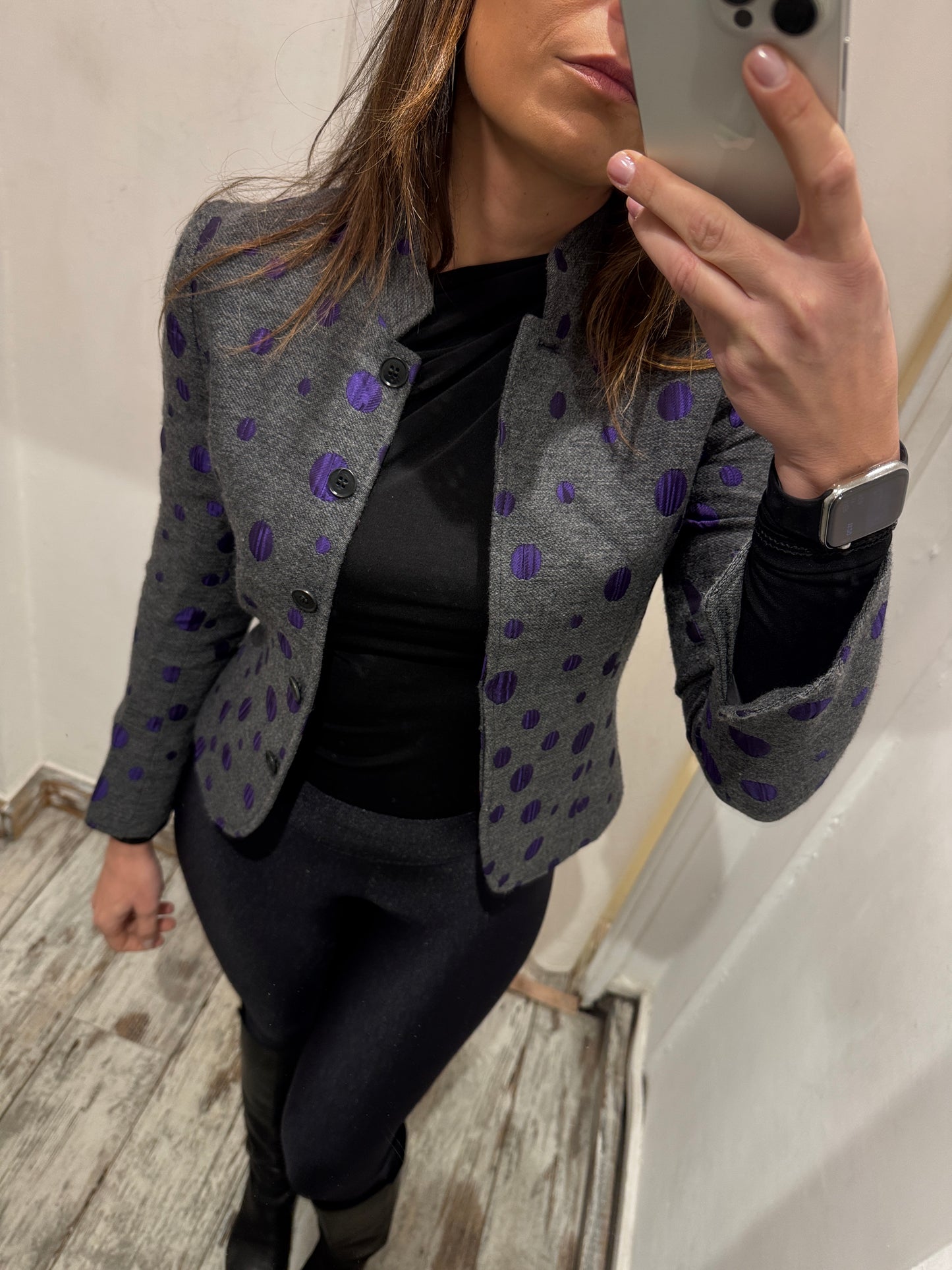 BLAZER EMPORIO ARMANI GRIGIO E VIOLA