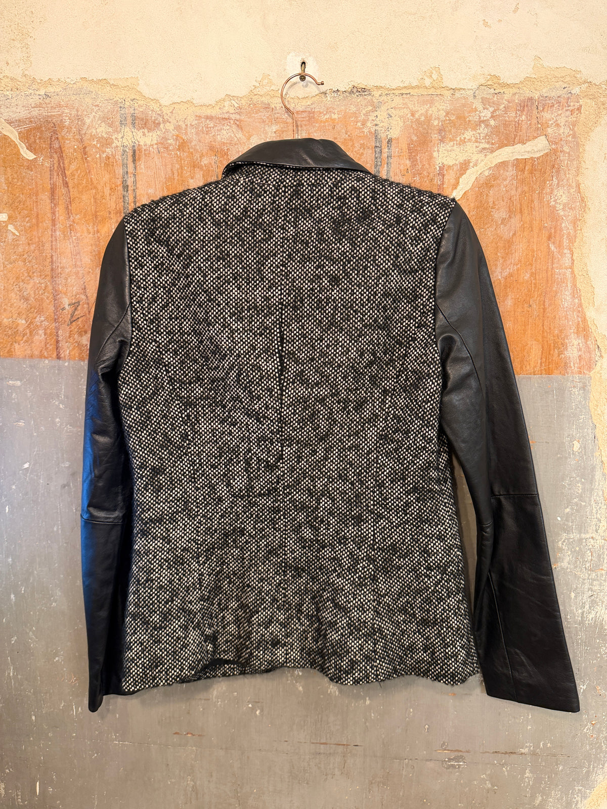 BLAZER MICHAEL KORS BOUCLÈ E PELLE NERO