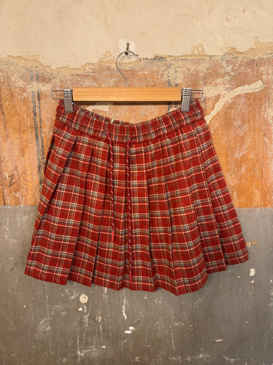 MINI GONNA TARTAN ROSSO E GRIGIO