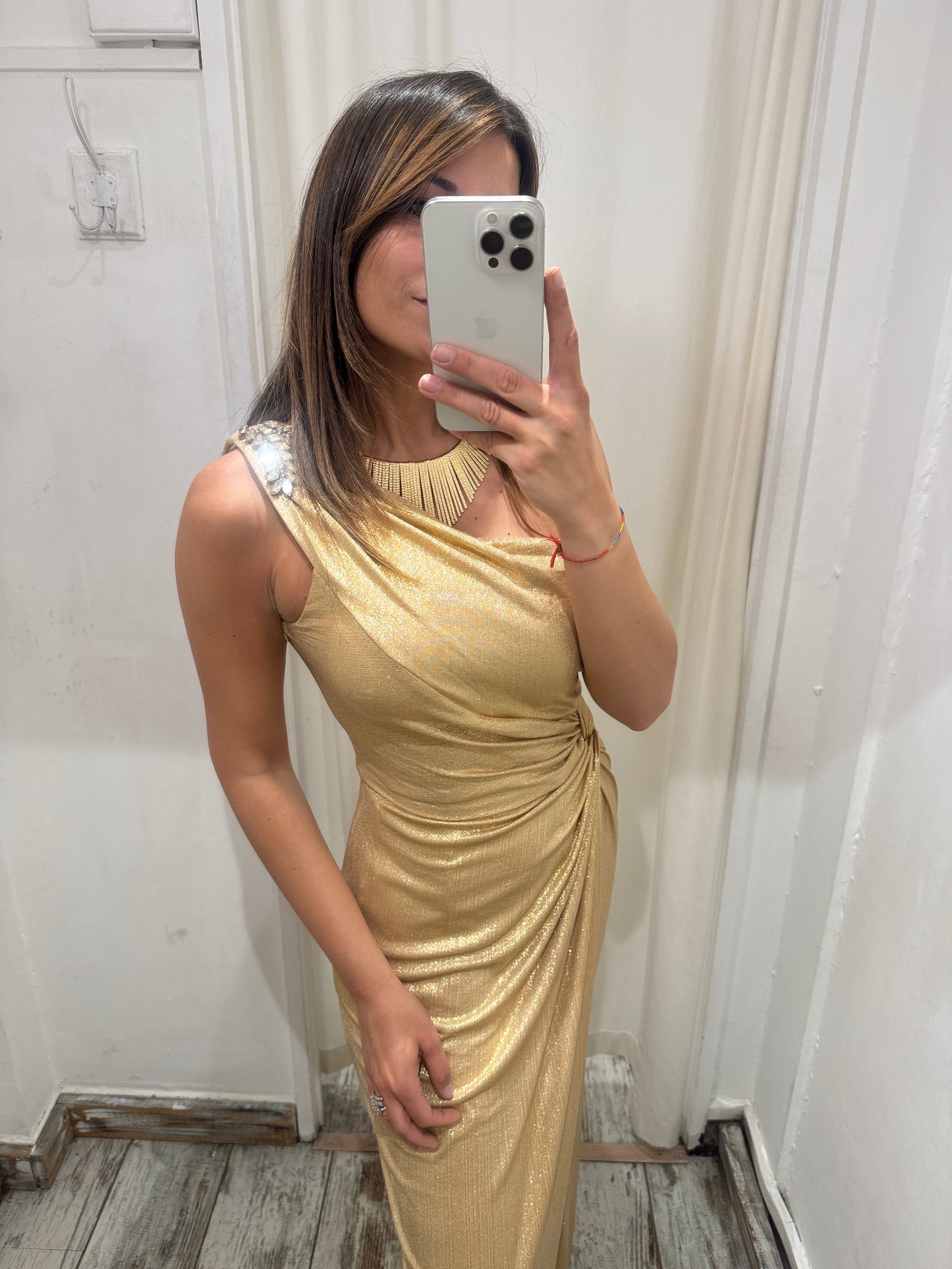 ABITO LUNGO MONOSPALLA ORO