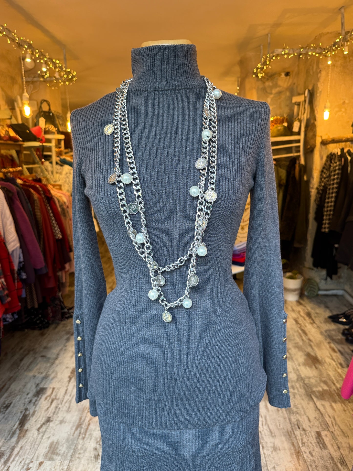 COMPLETO LUISA SPAGNOLI IN MAGLIA GRIGIO
