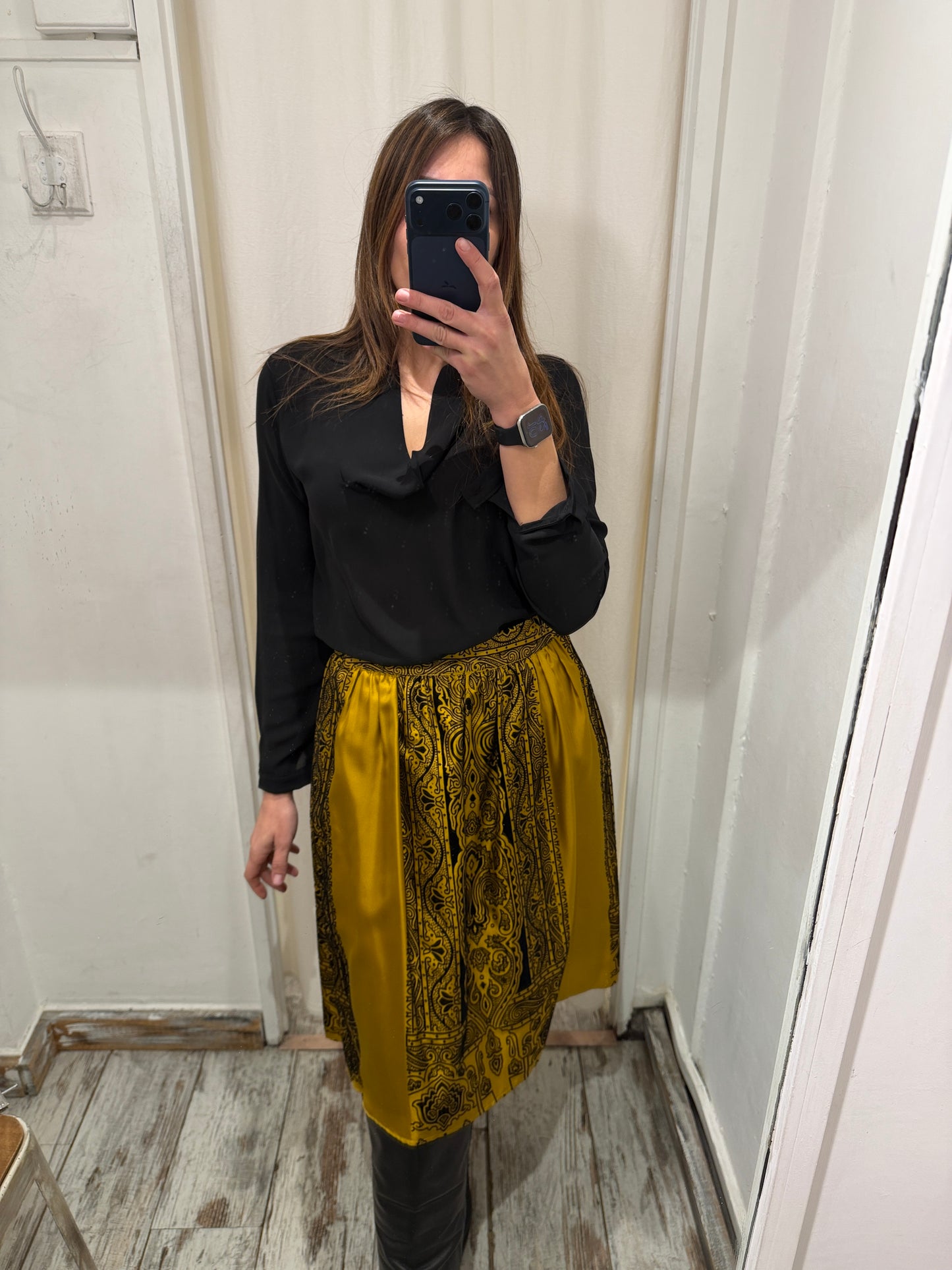 NEW COLLECTION - GONNA ETRO OCRA E NERO IN SETA