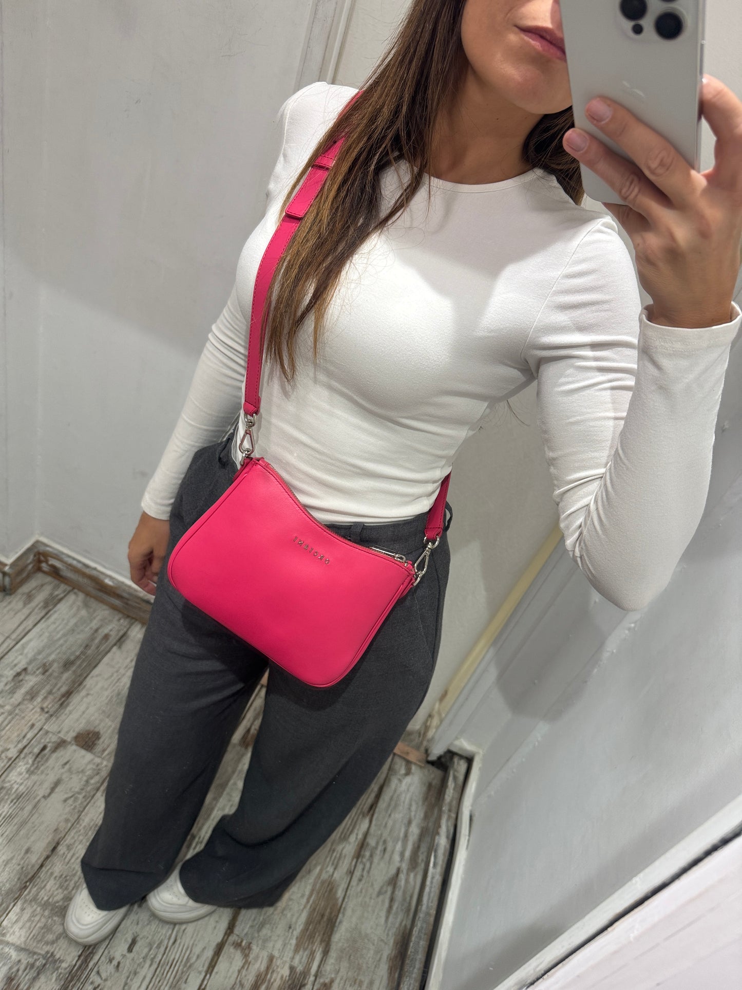 BORSA ORCIANI NEW MOON VANITY PELLE FUCSIA