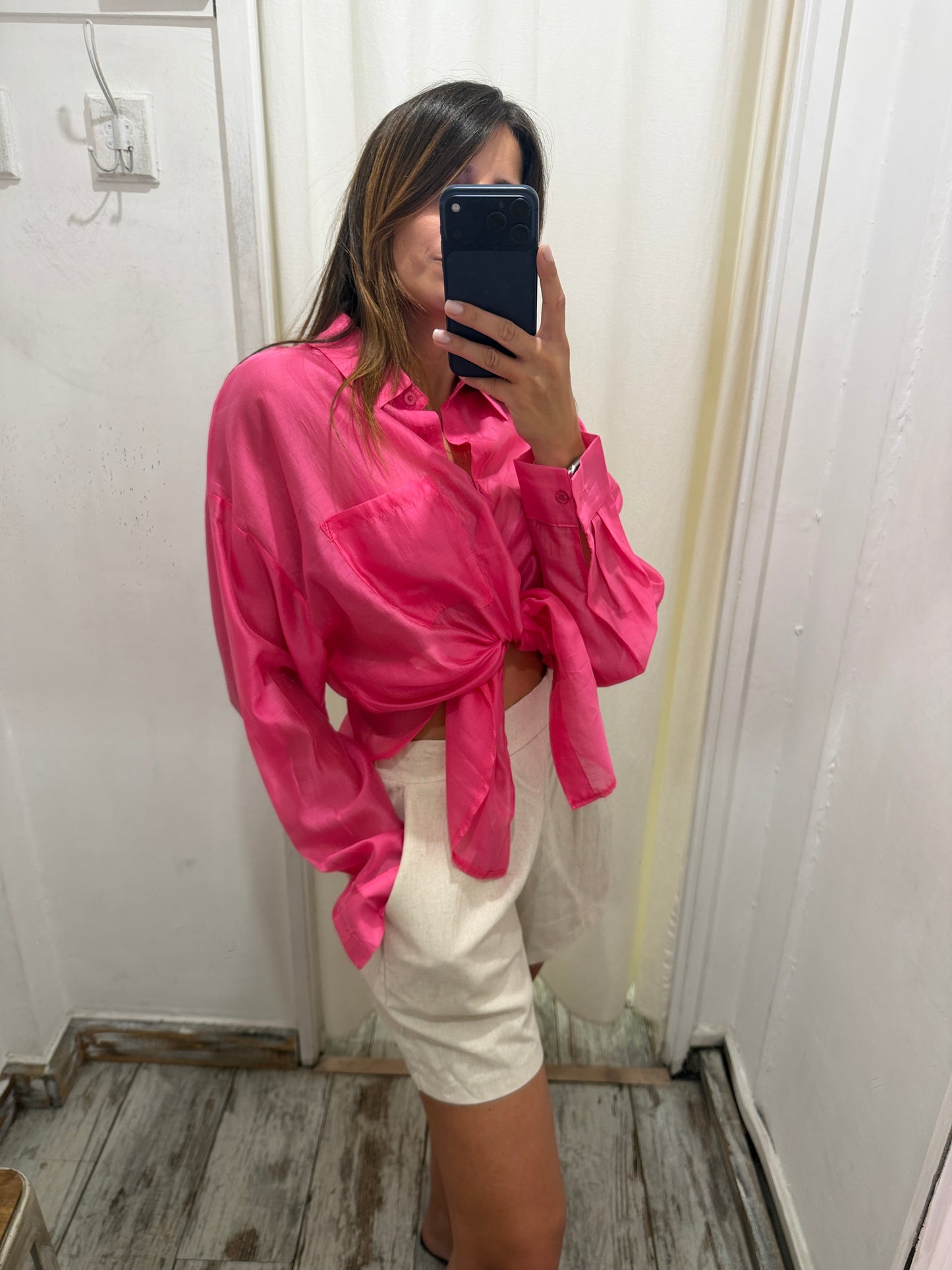 CAMICIA FUCSIA VELATA