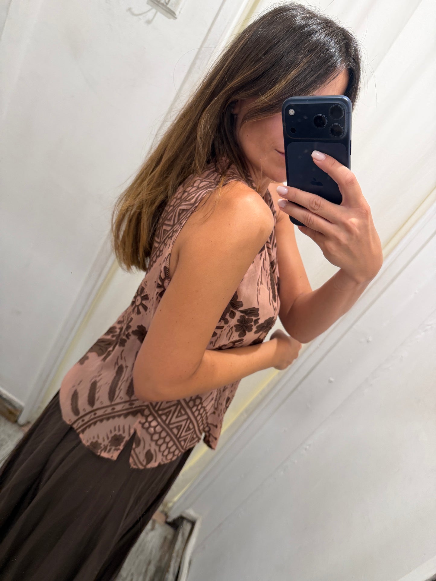 CAMICIA CLASS ROBERTO CAVALLI ROSA E MARRONE