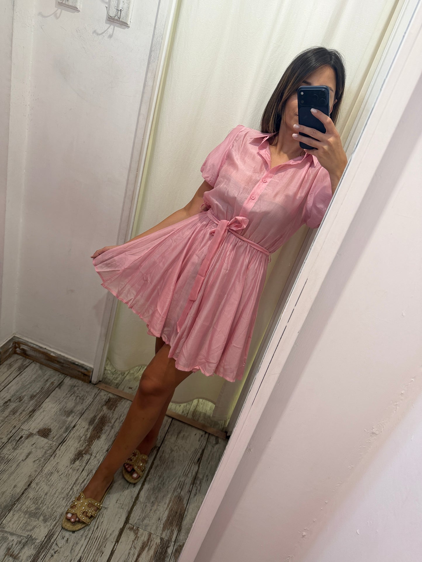 ABITO A RUOTA ROSA MANICHE PALLONCINO