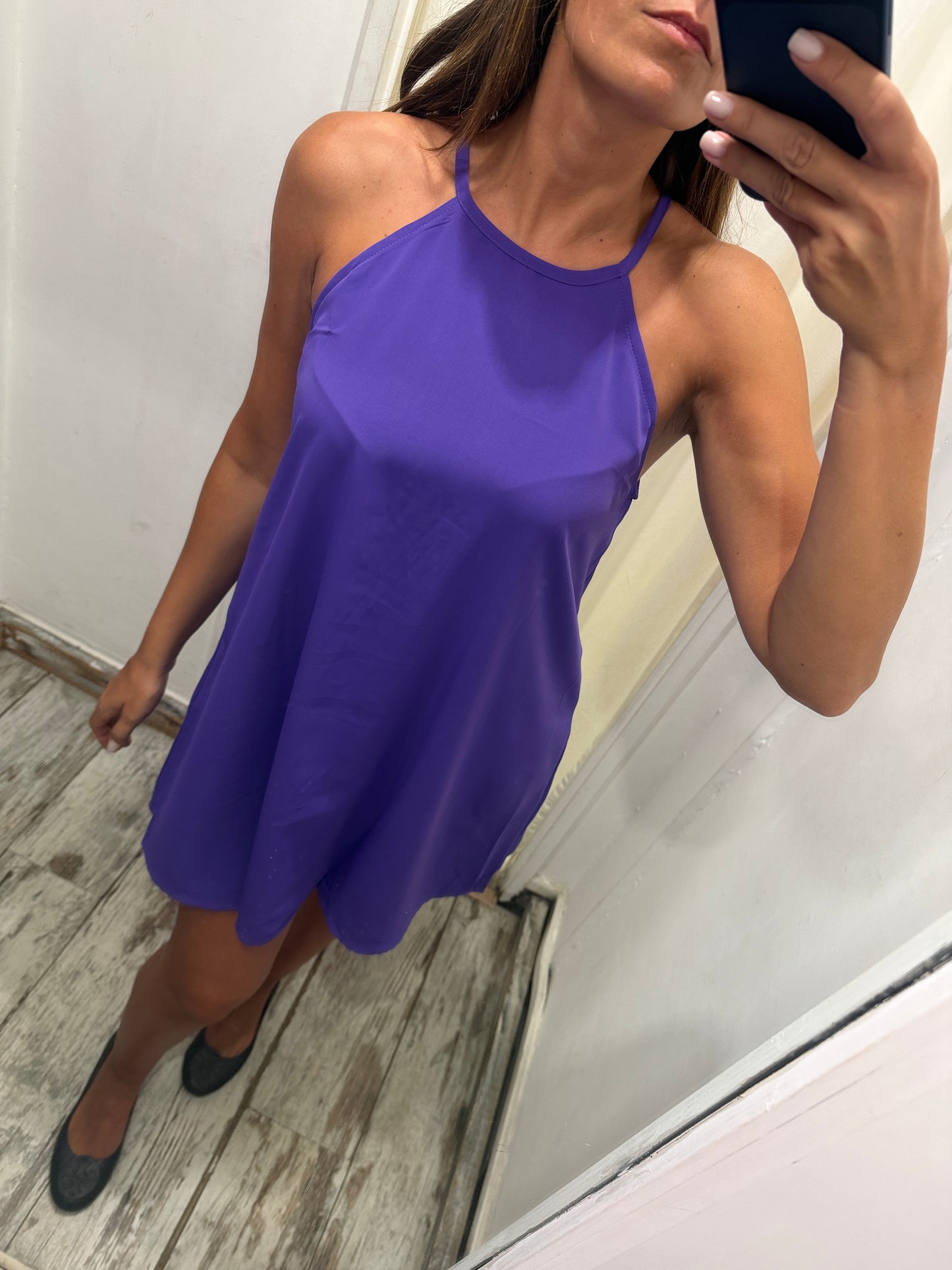 ABITO CORTO VIOLA SCOLLO AMERICANA