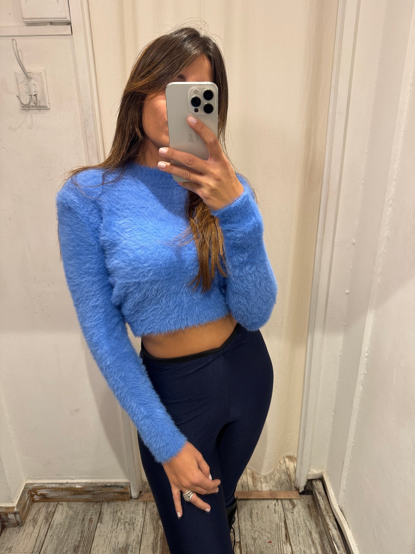 MAGLIA CROP PELUCHE