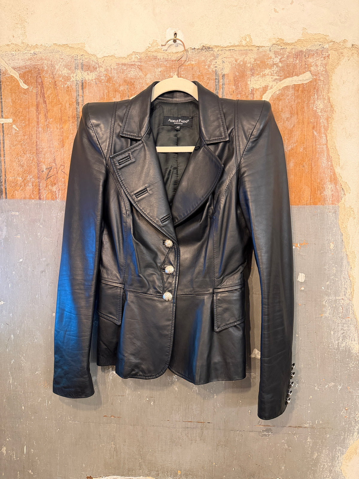 BLAZER ADELE FADO PELLE NERO