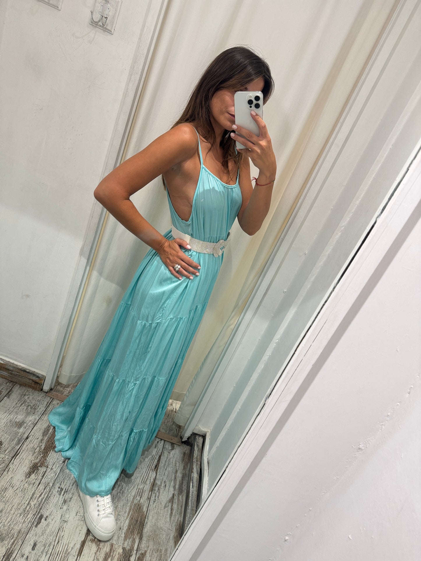 ABITO TIFFANY SATIN LUNGO