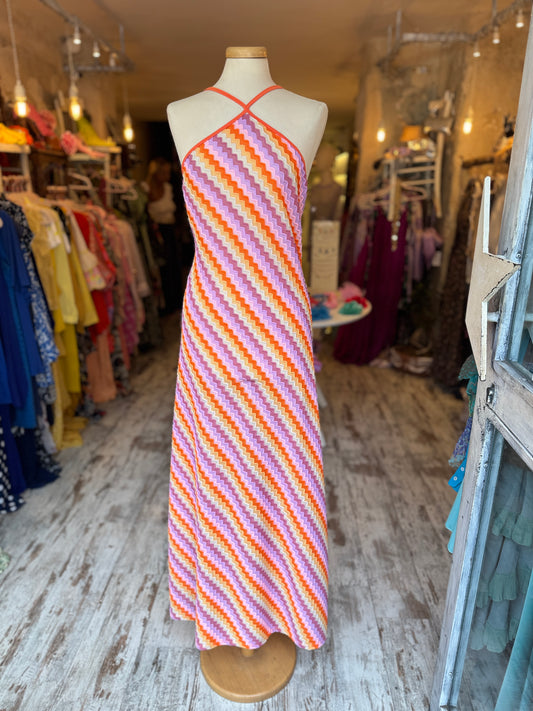 ABITO LUNGO ZIG ZAG MULTICOLORE