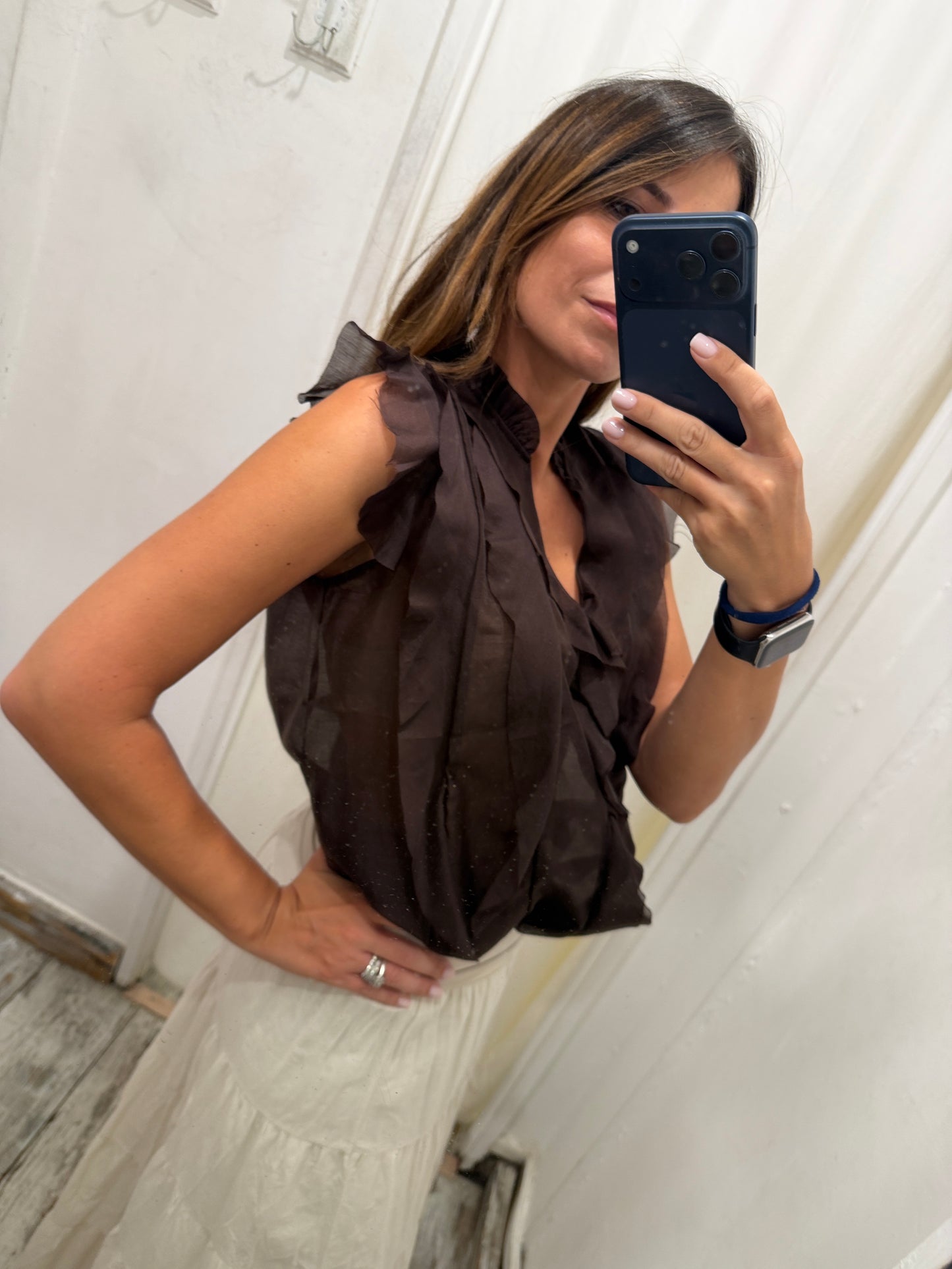 BLUSA PETALI MARRONE