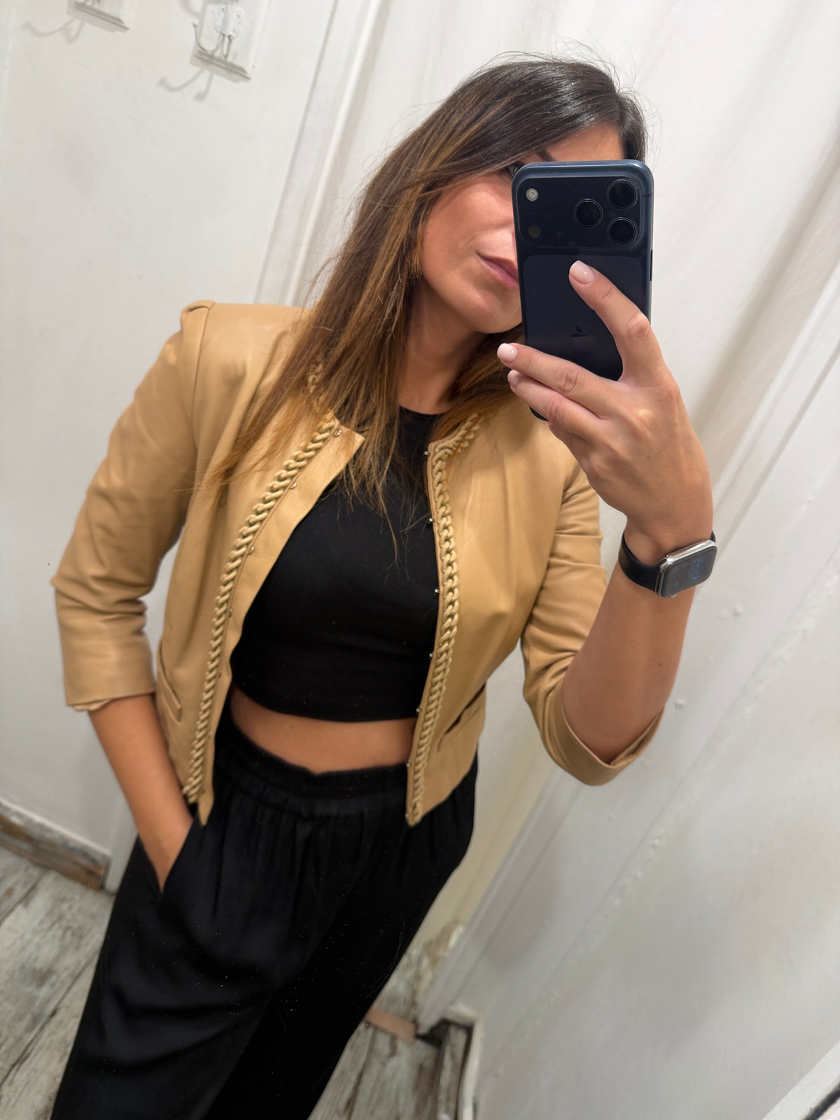 GIACCA ELISABETTA FRANCHI PELLE CAMMELLO