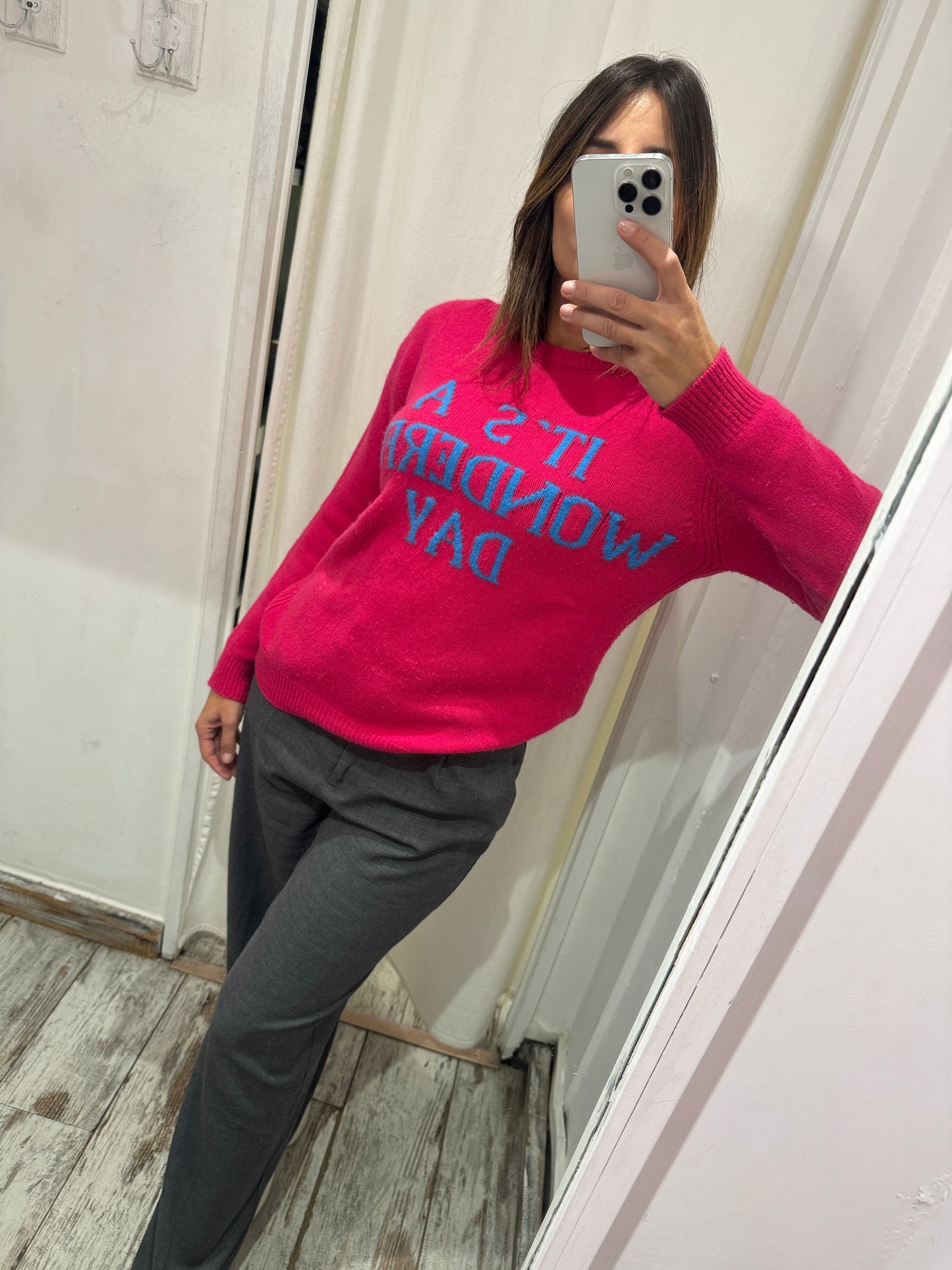 MAGLIA ALBERTA FERRETTI FUCSIA IT’S a WONDERFUL DAY