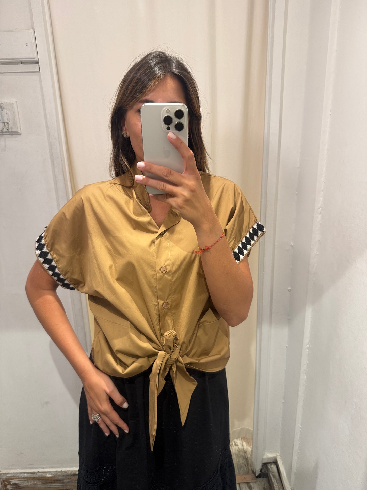 CAMICIA OVER BISCOTTO CON NODO