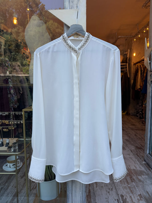 CAMICIA ERMANNO SCERVINO SETA PANNA