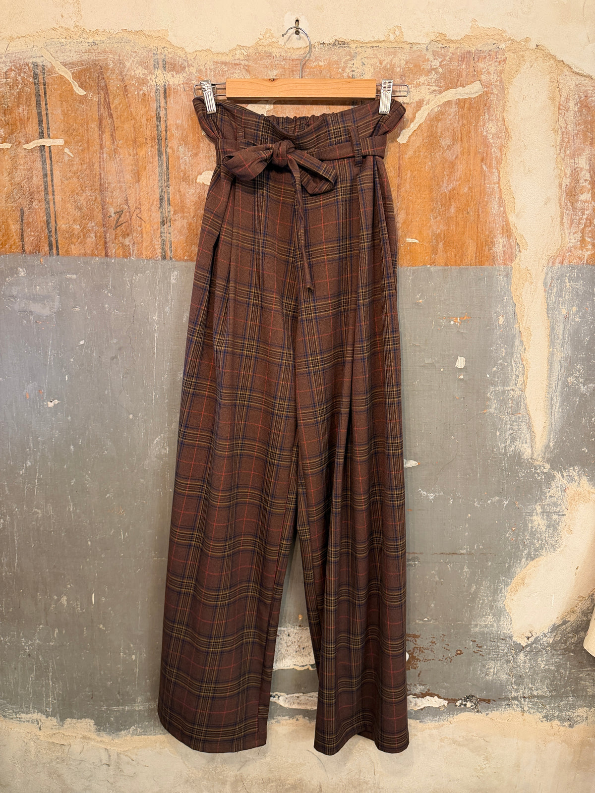 PANTALONE TARTAN MARRONE FUSCIACCA