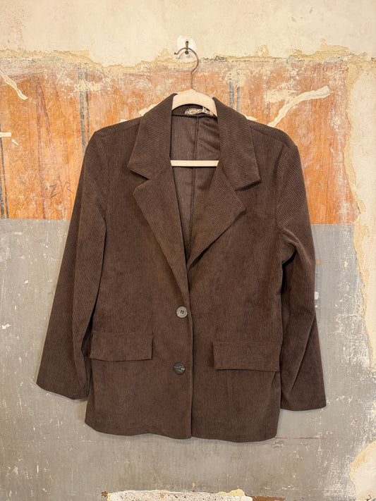 BLAZER VELLUTO COSTINE MARRONE