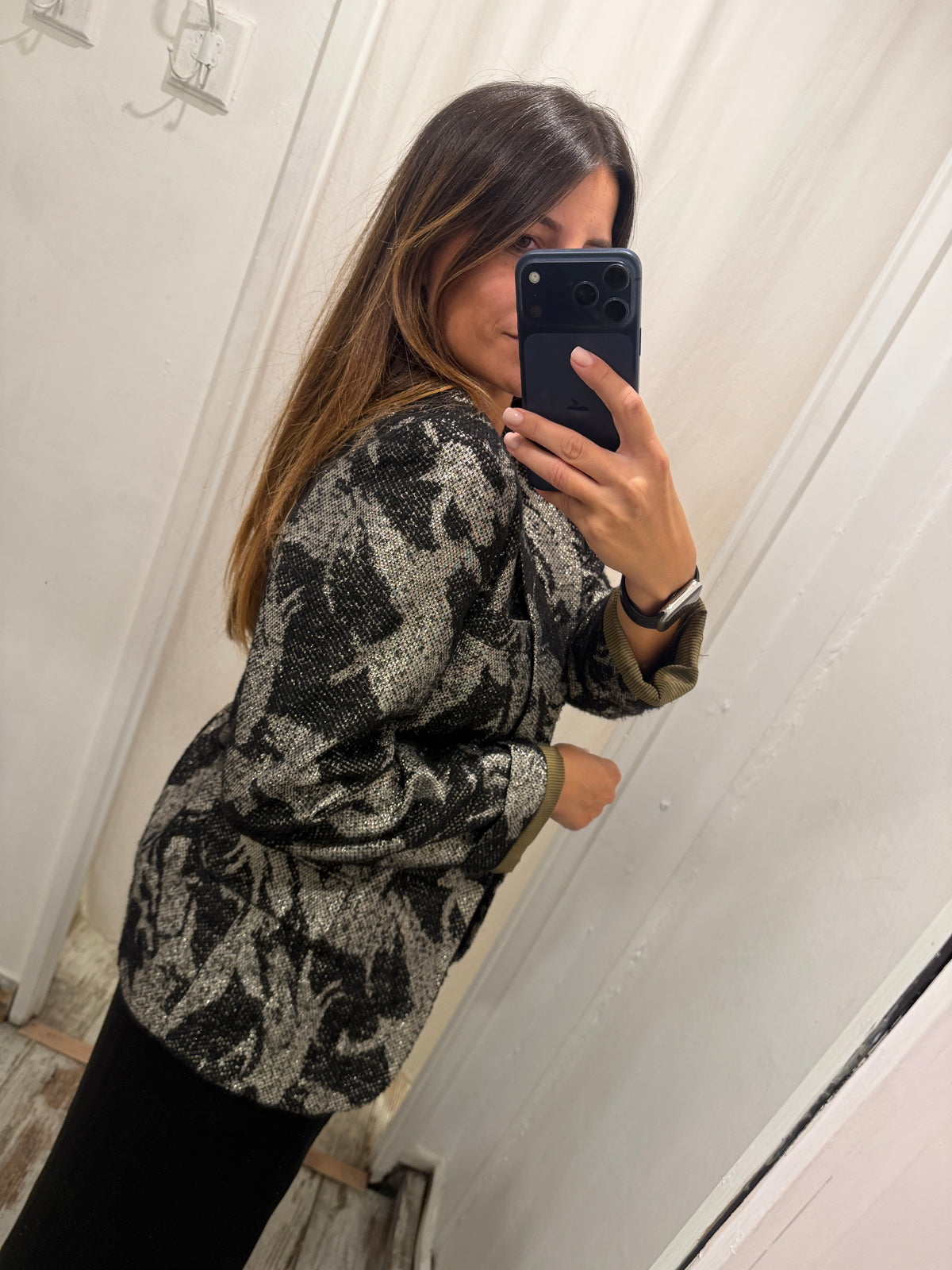 GIACCA HOD NERO E GRIGIO LAMÈ