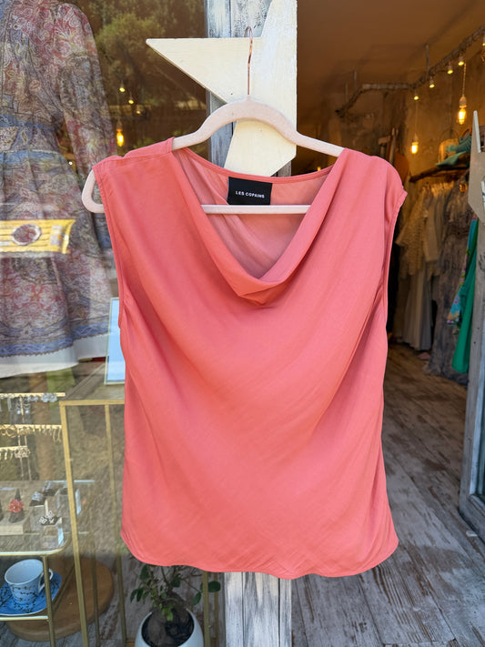 NEW COLLECTION - BLUSA LES COPAINS ARANCIO SATIN