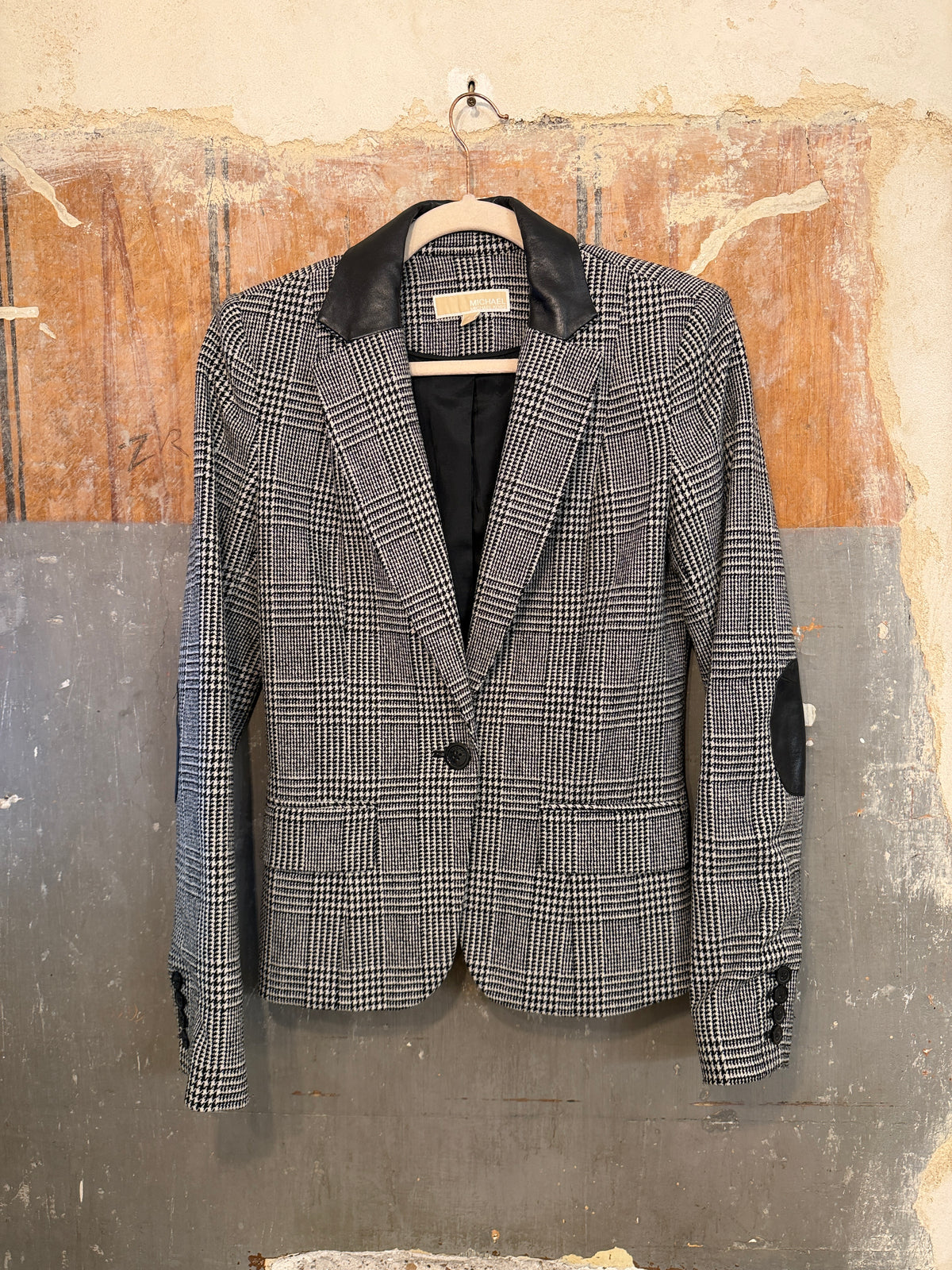 BLAZER MICHAEL KORS PRINCIPE DI GALLES E PELLE