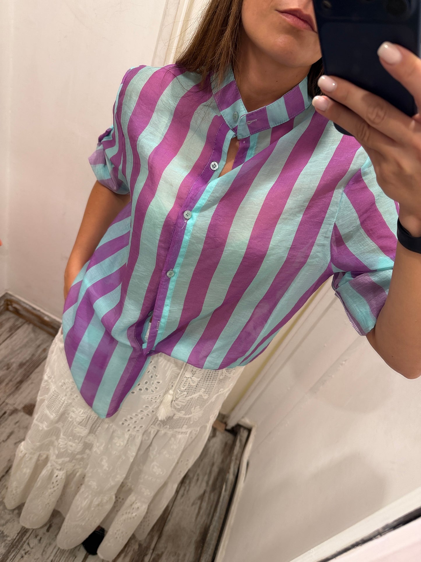 CAMICIA A RIGHE TIFFANY E VIOLA