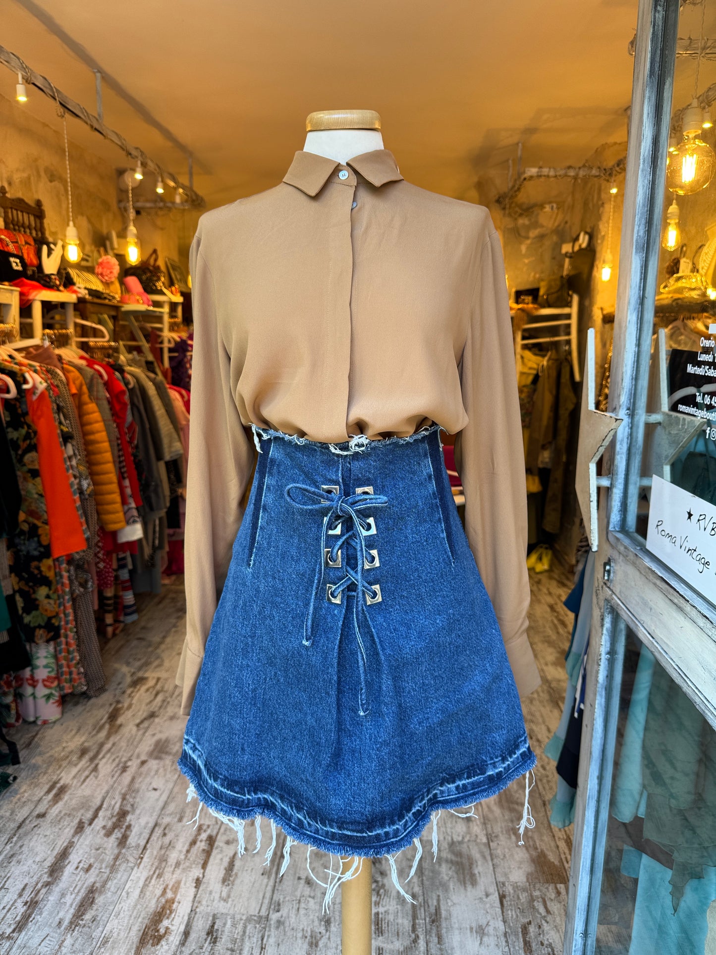 GONNA CORTA SANDRO DENIM SVASATA