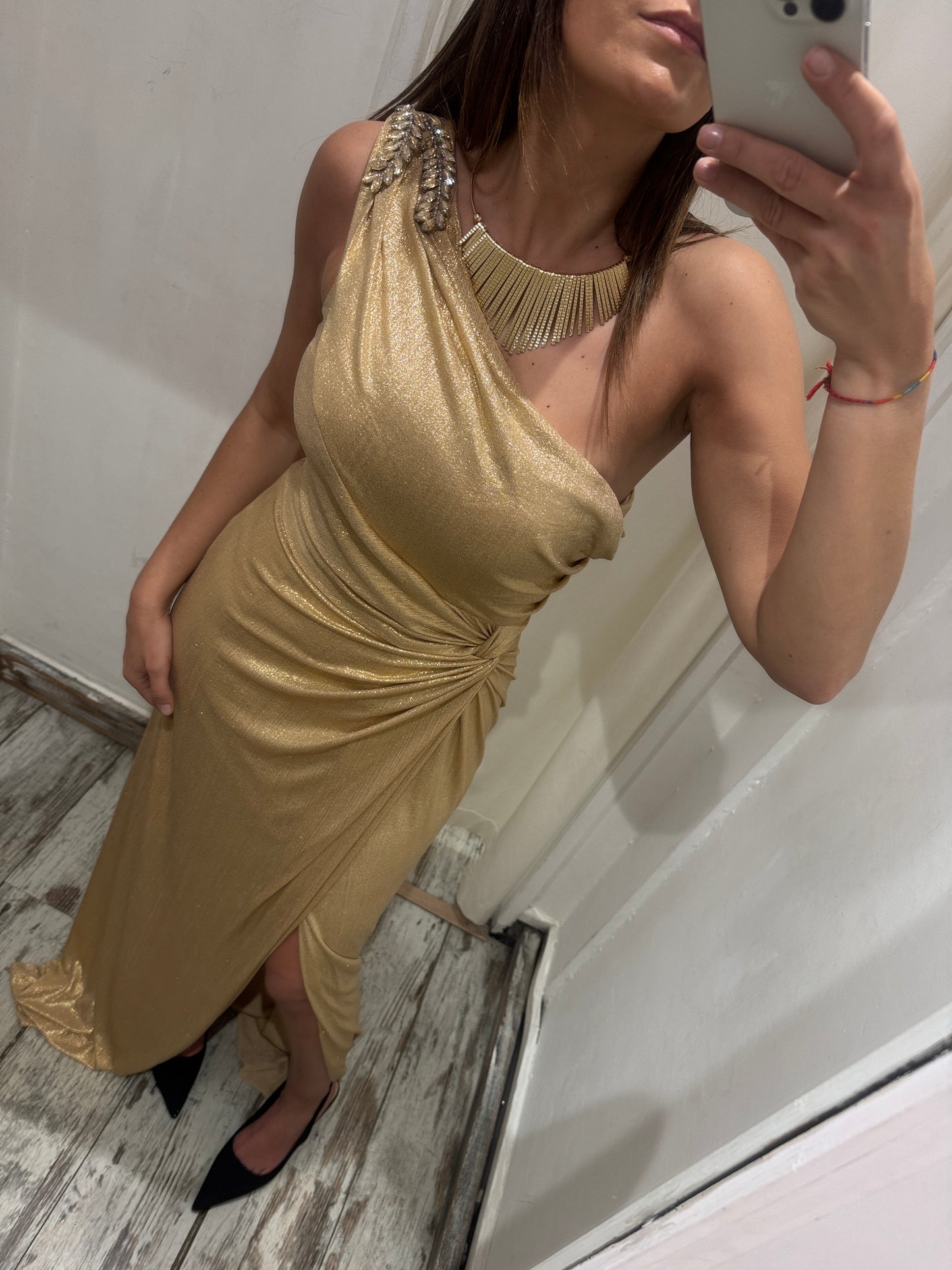 ABITO LUNGO MONOSPALLA ORO