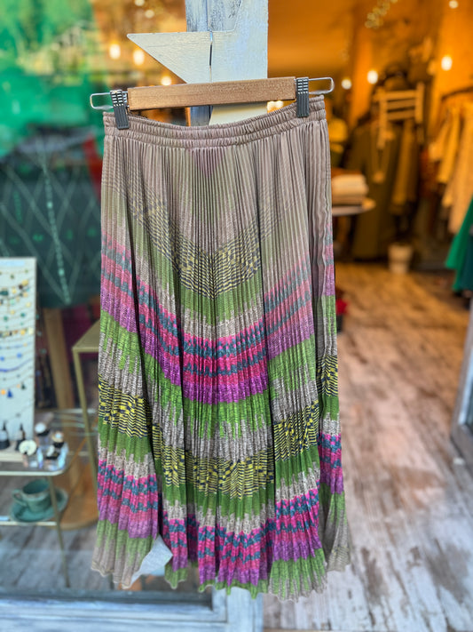 GONNA MIDÌ ERMANNO SCERVINO PLISSÈ MULTICOLORE