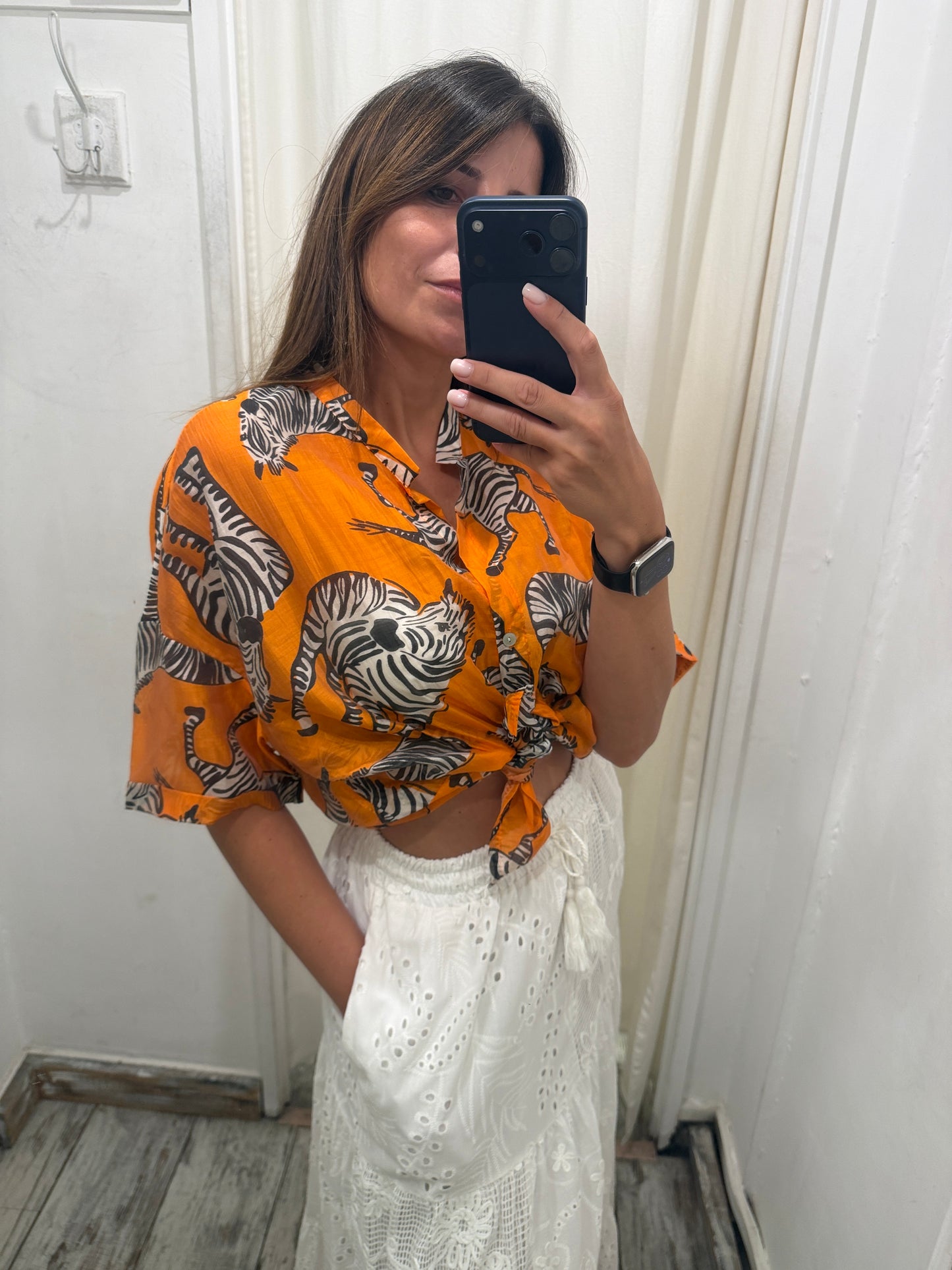CAMICIA ARANCIONE ZEBBRE