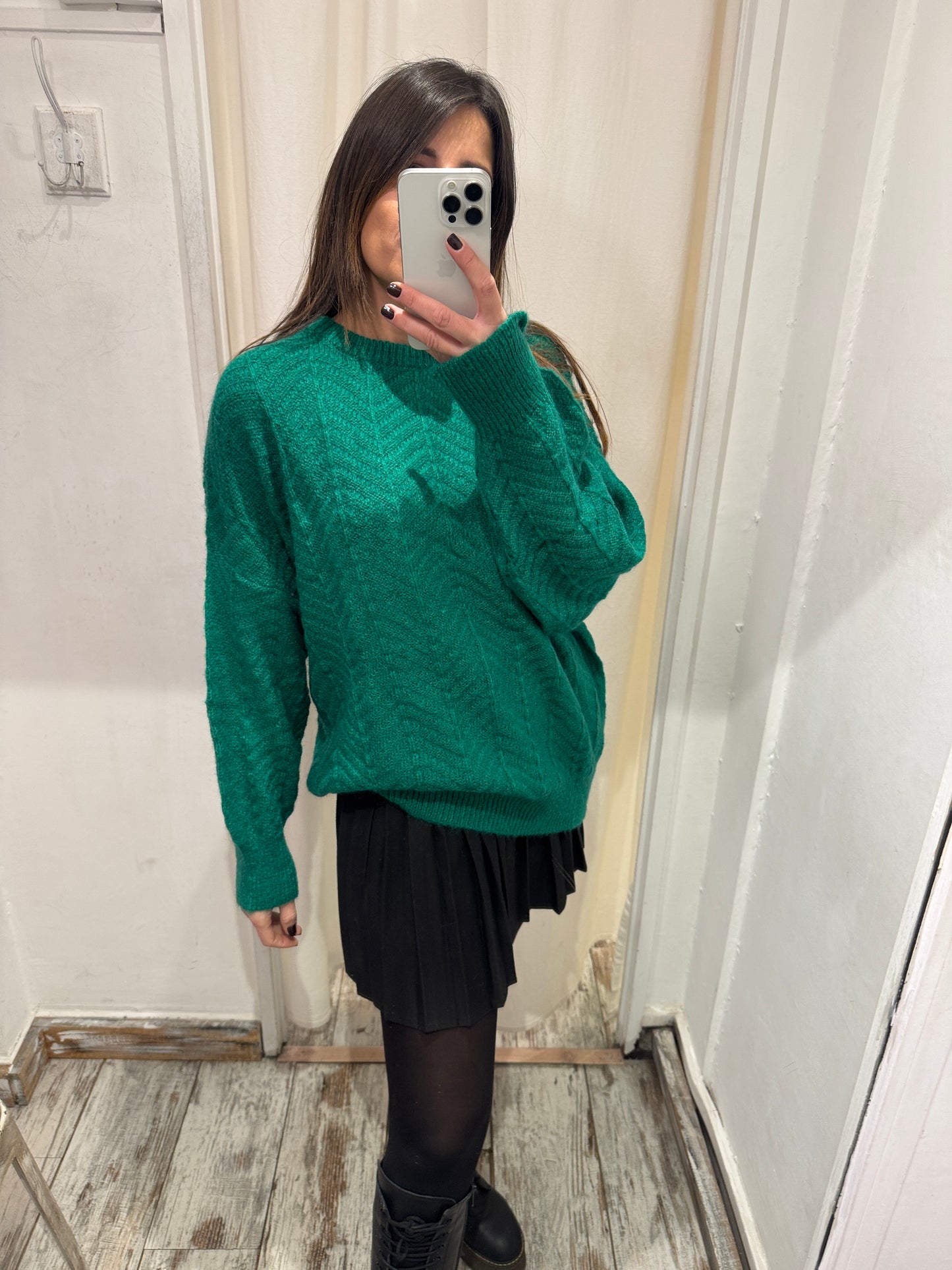 MAGLIA OVER VERDE SMERALDO