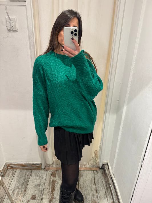 MAGLIA OVER VERDE SMERALDO