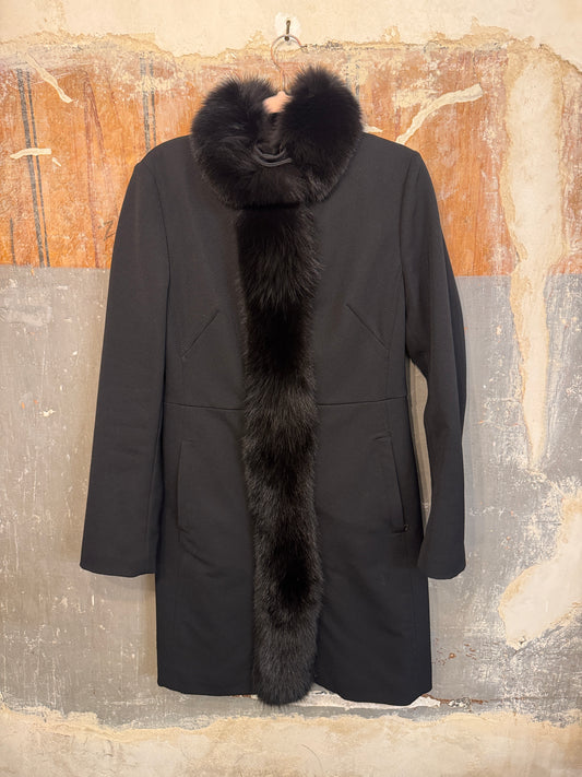 CAPPOTTO PRADA CON PELLICCIA NERO