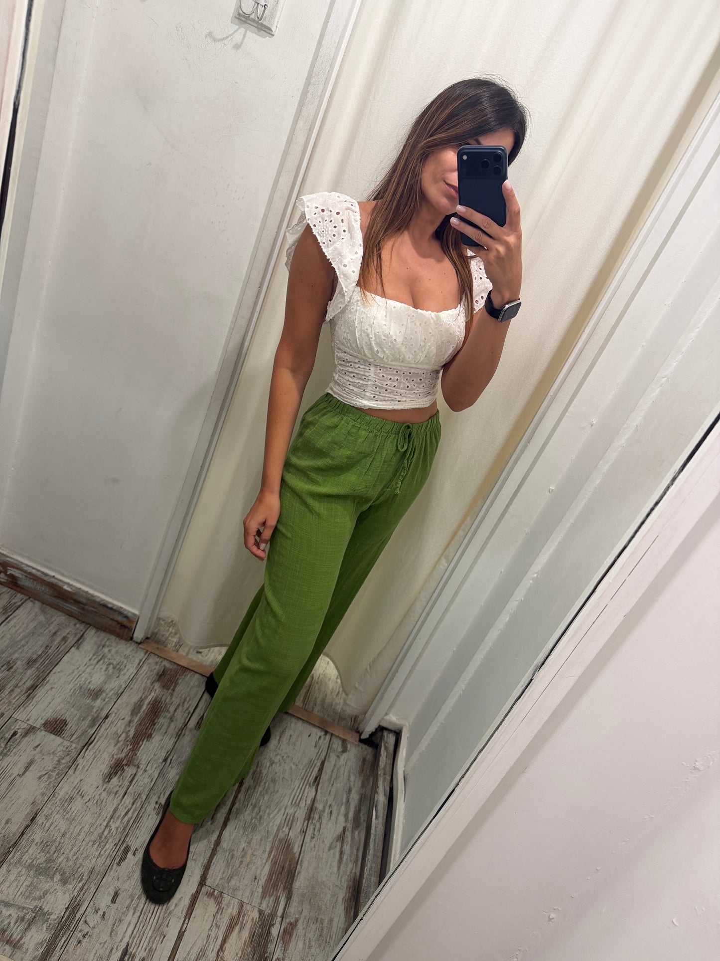 PANTALONE LACCIO COTONE VERDE